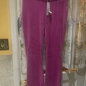 Elegant Pink Velour Women's Tracksuit